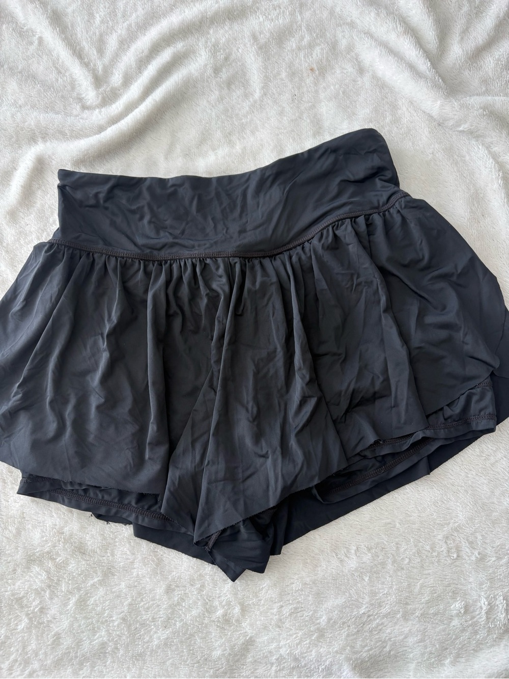 Women’s Flowy Flutter Black Shorts Medium Running Athletic Shorts
